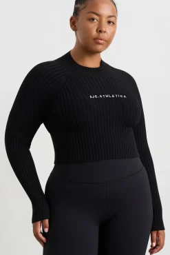 Cropped Knitted Long Sleeve Top 437