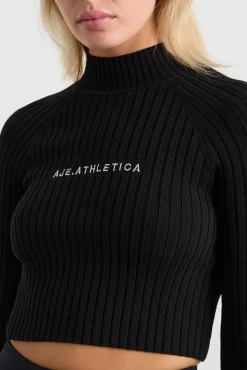 Cropped Knitted Long Sleeve Top 437