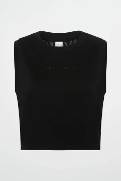 Cropped Logo Mesh Boxy Tank 146