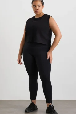 Cropped Logo Mesh Boxy Tank 146