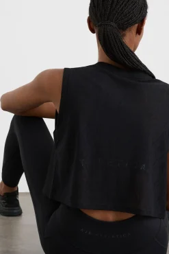 Cropped Logo Mesh Boxy Tank 146