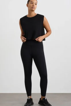 Cropped Logo Mesh Boxy Tank 146