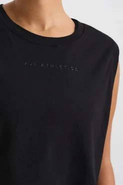 Cropped Logo Mesh Boxy Tank 146