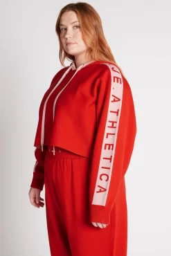 Cropped Logotape Long Sleeve Hoodie 409