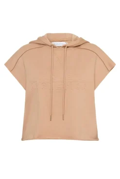 Embossed Classic Short Sleeve Cropped Hoodie 402
