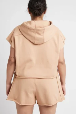 Embossed Classic Short Sleeve Cropped Hoodie 402