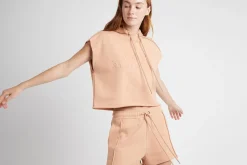 Embossed Classic Short Sleeve Cropped Hoodie 402