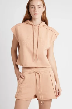 Embossed Classic Short Sleeve Cropped Hoodie 402