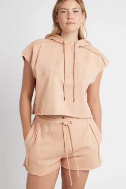 Embossed Classic Short Sleeve Cropped Hoodie 402