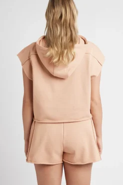 Embossed Classic Short Sleeve Cropped Hoodie 402