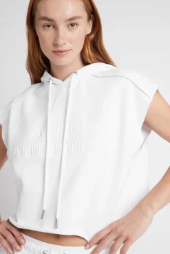 Embossed Classic Short Sleeve Cropped Hoodie 402