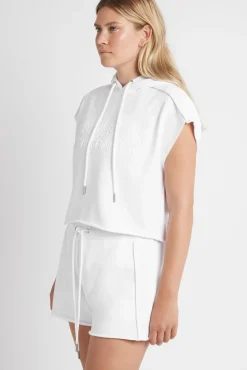 Embossed Classic Short Sleeve Cropped Hoodie 402