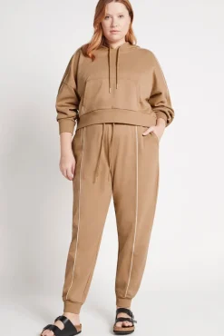 Fleece Contrast Piping Trackpants 504