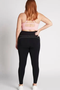 High Rise Contrast Stitch Logo Full Length Legging 203