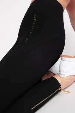 High Rise Full Length Zip Rib Legging 216