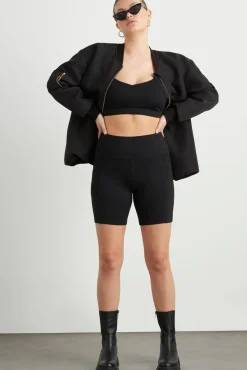 High Rise Mesh Detail Bike Shorts 203