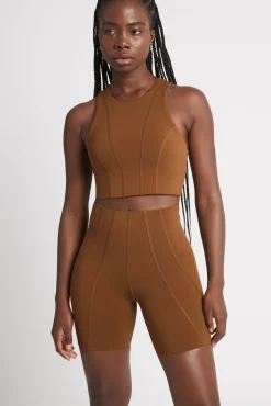 High Rise Mid Length Embossed Bike Short 615