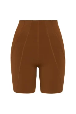 High Rise Mid Length Embossed Bike Short 615