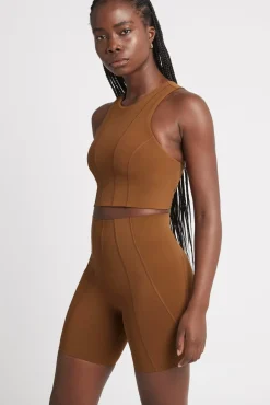 High Rise Mid Length Embossed Bike Short 615