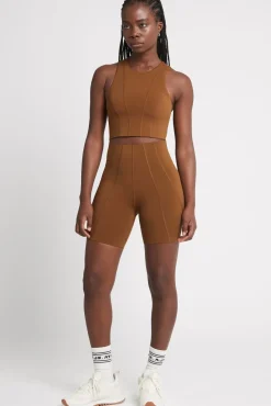 High Rise Mid Length Embossed Bike Short 615