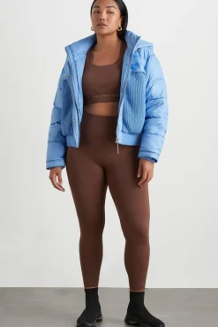 High Rise Perforated Hem Full Length Legging 227