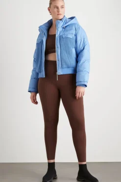 High Rise Perforated Hem Full Length Legging 227