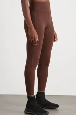 High Rise Perforated Hem Full Length Legging 227