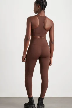 High Rise Perforated Hem Full Length Legging 227