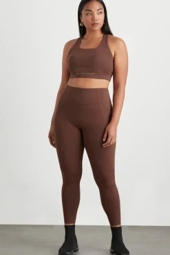 High Rise Perforated Hem Full Length Legging 227