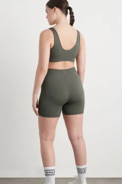 High Rise Pintuck Mid Length Bike Shorts 625