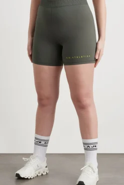 High Rise Pintuck Mid Length Bike Shorts 625