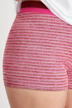 High Rise Striped Knit Bike Shorts 625