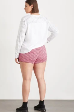 High Rise Striped Knit Bike Shorts 625