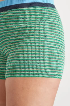 High Rise Striped Knit Bike Shorts 625