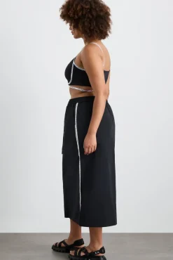 Logo Tape Spray Midi Skirt 647