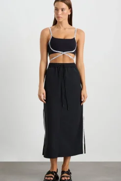 Logo Tape Spray Midi Skirt 647