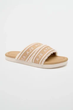 Logotape Shearling Slides 938