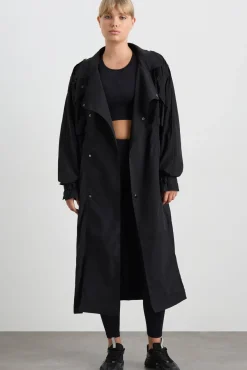 Long Belted Windbreaker Jacket 703