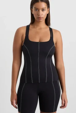 Long Line Top Stitch Tank 123