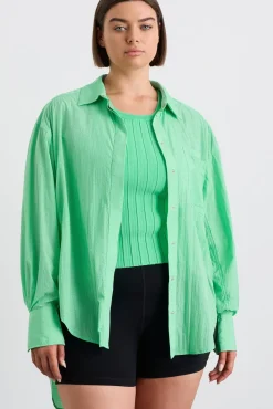 Perforated Longline Shirt 406