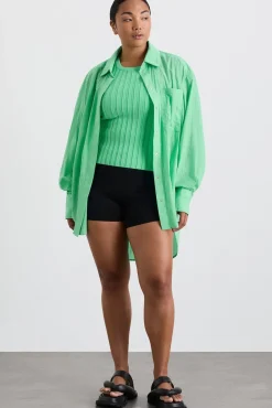 Perforated Longline Shirt 406