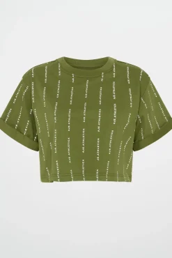 Pinstripe Crop Tee 105