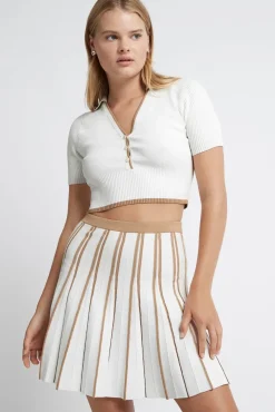 Pleated Knit Mini Skirt 611