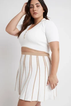 Pleated Knit Mini Skirt 611