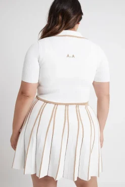 Pleated Knit Mini Skirt 611