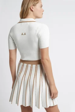 Pleated Knit Mini Skirt 611