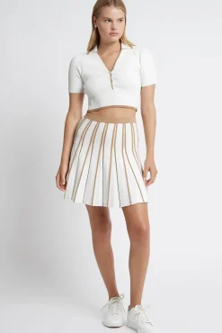 Pleated Knit Mini Skirt 611