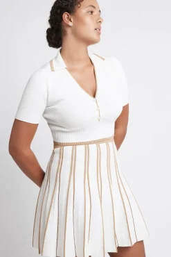 Pleated Knit Mini Skirt 611