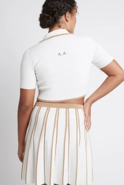 Pleated Knit Mini Skirt 611