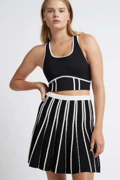 Pleated Knit Mini Skirt 611